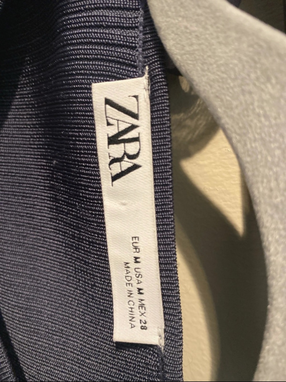 Zara Navy Ruffled Organza-Trim Long Sleeve Top - Picture 2 of 3